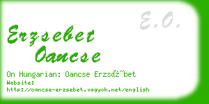 erzsebet oancse business card